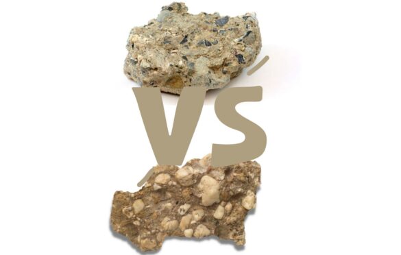 difference between a conglomerate and a breccia