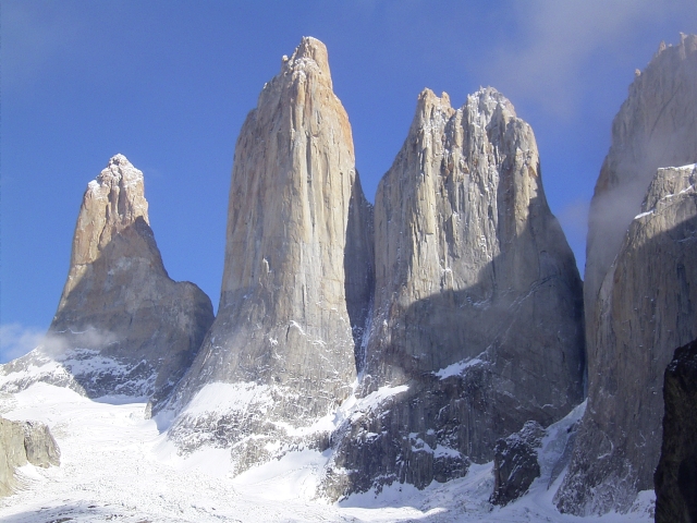 Granite peaks at the Paine Towers in Chile