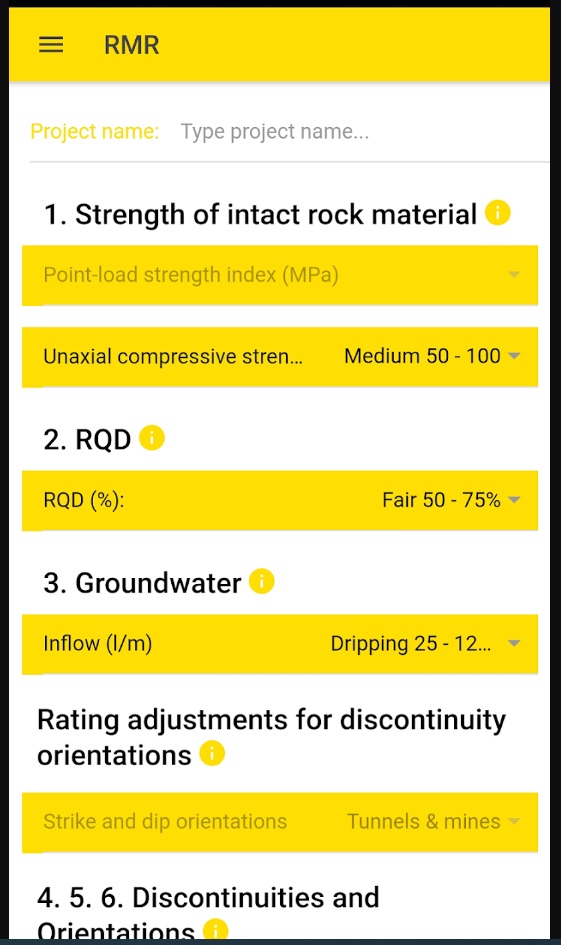 Free RMR - Rock Mass Rating App for Android